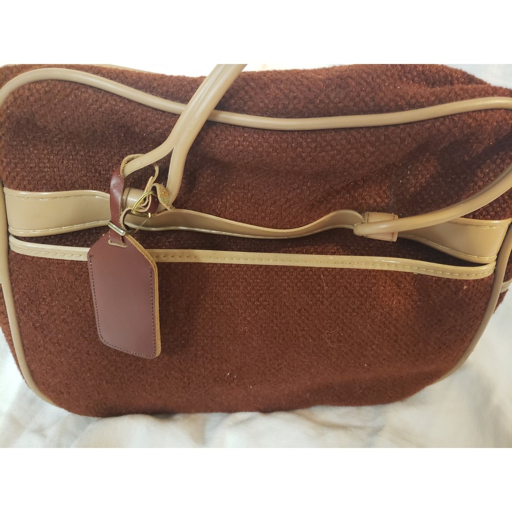 Vintage Skyway Carry-on Overnight Bag Brown Tweed MCM Circa 1970's - Picture 6 of 8
